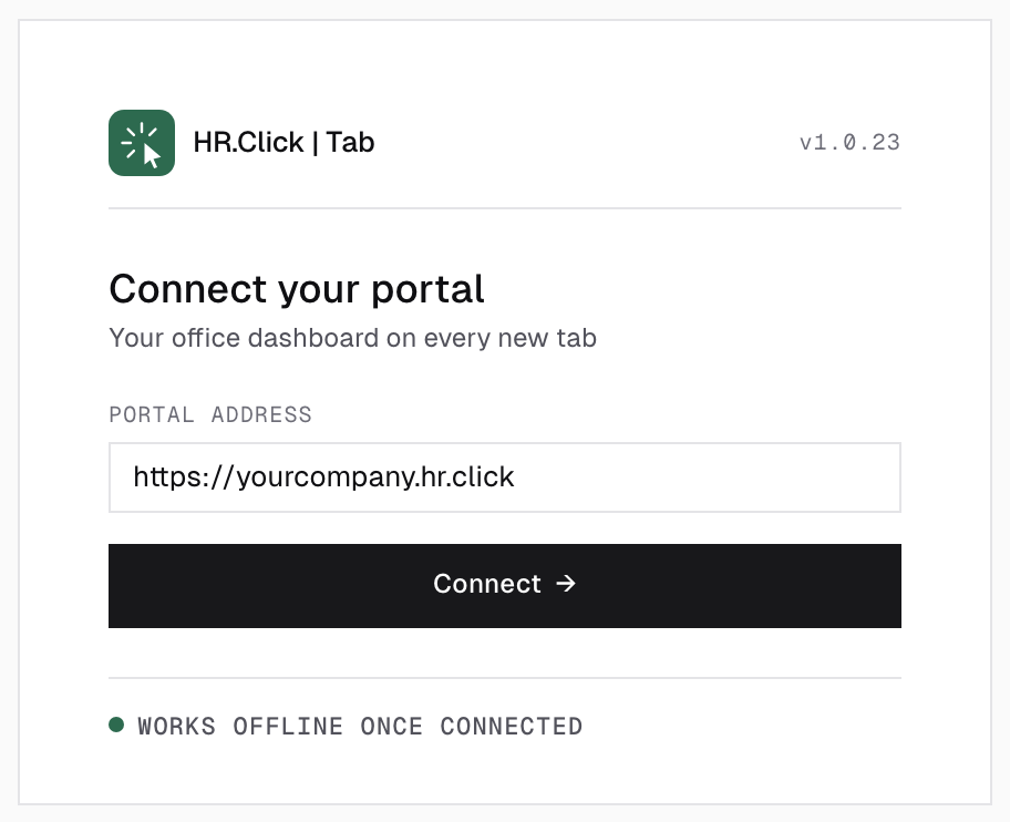 Connect screen