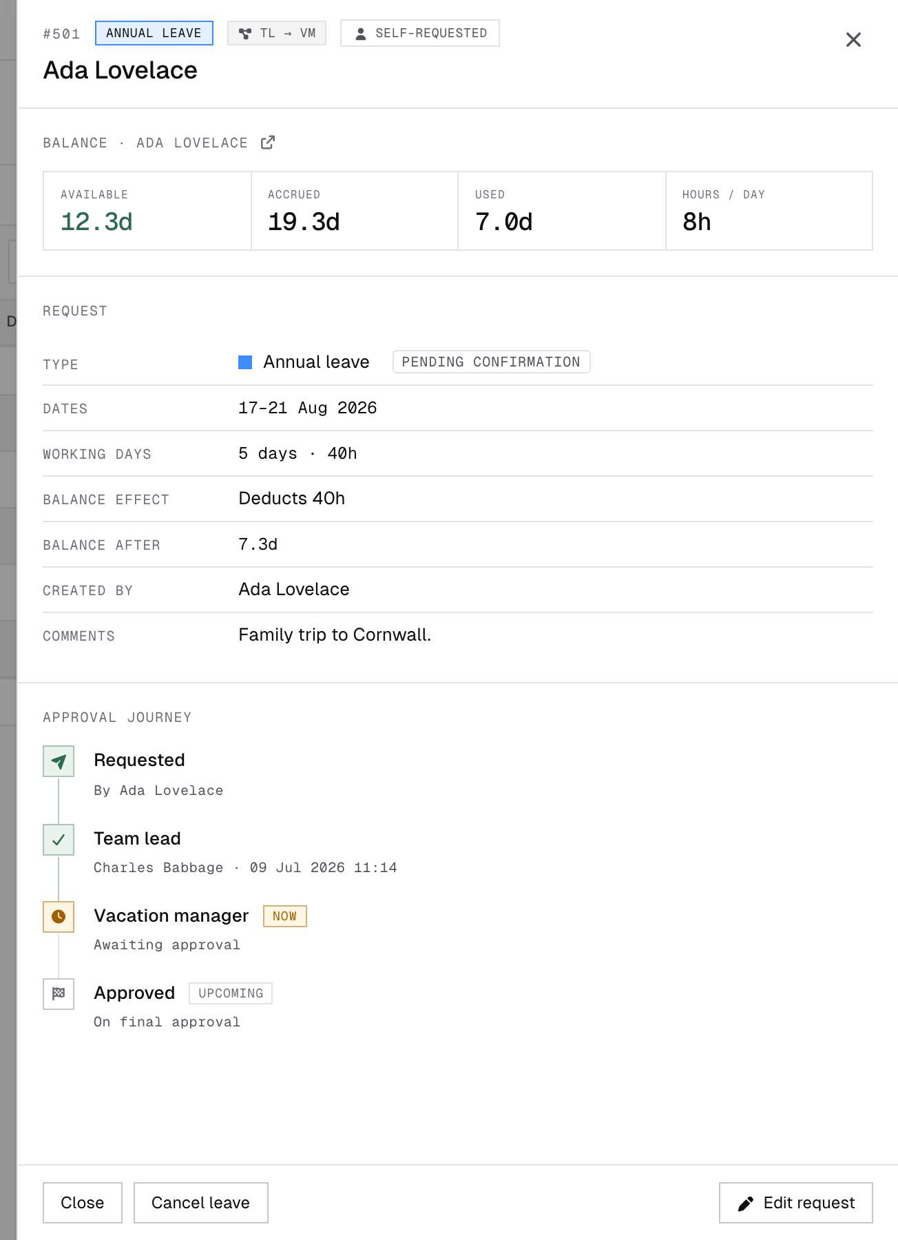 Approval journey